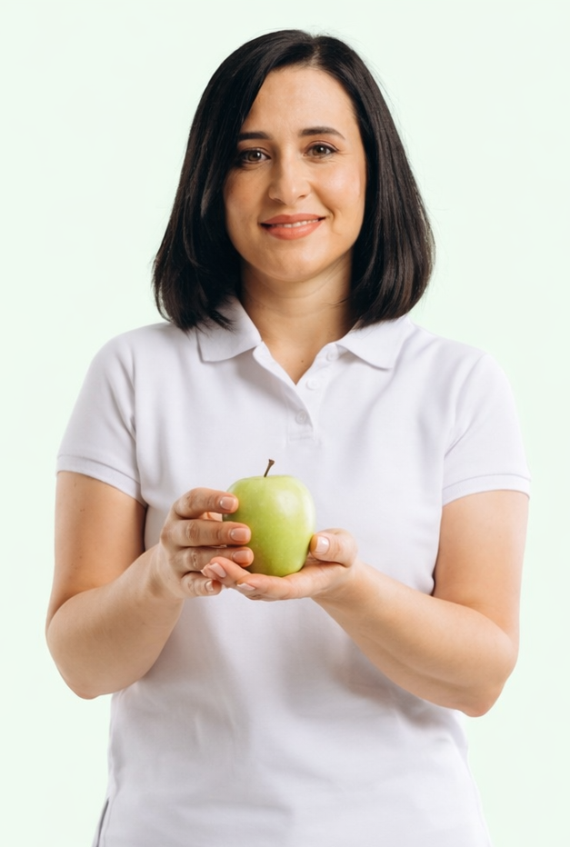 The girl are pointing to the left side